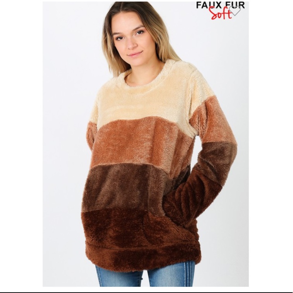 1 left❤️2 for $40❤️soft faux fur pullover top - Picture 4 of 6